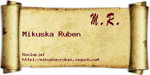 Mikuska Ruben névjegykártya